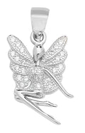 Sterling Silver CZ Set Fairy Pendant