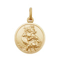 9K Yellow Gold Round St Christopher Pendant