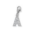 Silver CZ Set Initial A Pendant