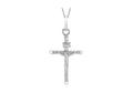 9K White Gold Textured Crucifix Pendant