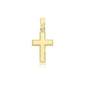 9K Yellow Gold Faceted Edge Cross Pendant