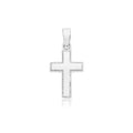 9K White Gold Faceted Edge Cross Pendant