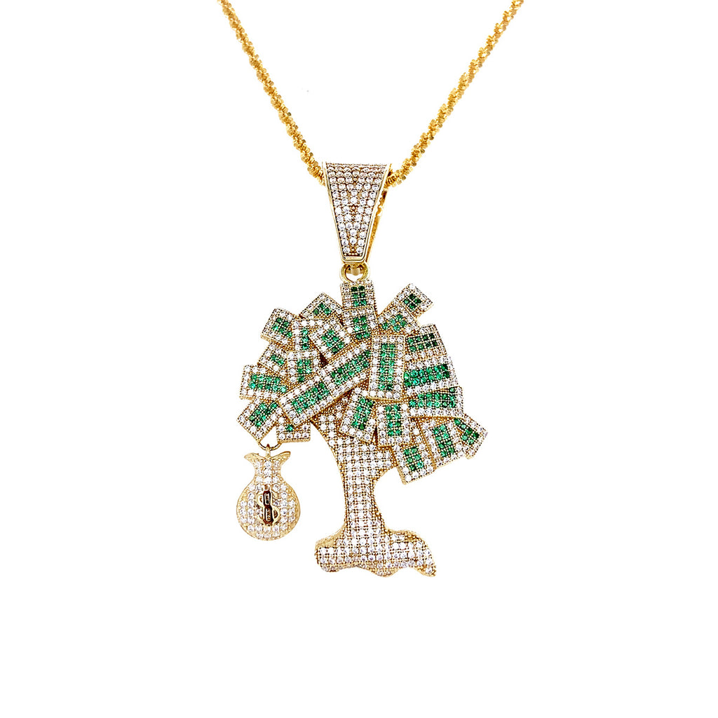 9K Yellow Gold CZ Money Tree Pendant – Sonny's Jewellers
