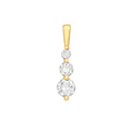9K Yellow Gold CZ-Trilogy Pendant
