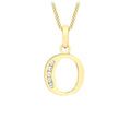 9K Yellow Gold CZ 'O' Initial Pendant
