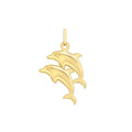 9K Yellow Gold Double Dolphin Pendant