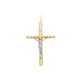 9K 2 Colour Gold Crucifix Pendant