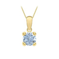 9K Yellow Gold Sky Blue Cubic Zirconia Pendant