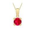 9K Yellow Gold Magenta Cubic Zirconia Pendant