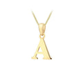 9K Yellow Gold 'A' Initial Pendant