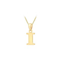 9K Yellow Gold 'I' Initial Pendant