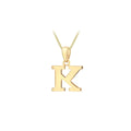 9K Yellow Gold 'K' Initial Pendant