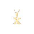9K Yellow Gold 'X' Initial Pendant