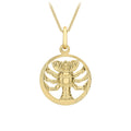9K Yellow Gold Diamond Cut Cancer Zodiac Pendant