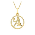 9K Yellow Gold Diamond Cut Virgo Zodiac Pendant