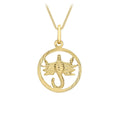9K Yellow Gold Diamond Cut Scorpio Zodiac Pendant