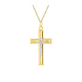 9K 2 Colour Gold Large Crucifix Pendant
