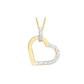 9K 2-Colour Gold Diamond Cut Heart Pendant