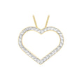 9K 2-Colour Gold Diamond Cut Open-Heart Pendant