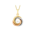 9K 3-Colour Gold 6mm Freshwater Pearl Knot Pendant