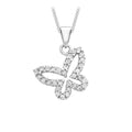 9K White Gold Cubic Zirconia Butterfly Pendant