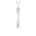 9K White Gold Twist Drop Pendant