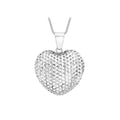 9K White Gold Mesh Heart Pendant