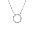 18K White Gold 0.09ct Diamond Open Circle Pendant