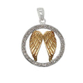 9K Yellow & White Gold Angel Wings Pendant