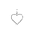 9K White Gold 0.09ct Diamond Heart Pendant
