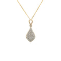 9K Yellow Gold 0.13ct Diamond Teardrop Cluster Pendant