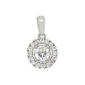 9K White Gold Diamond Halo Pendant