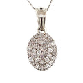 9K White Gold 0.25ct Diamond Cluster Pendant