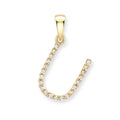 9K Yellow Gold Large Diamond 'U' Initial Pendant