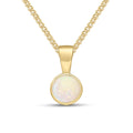 9K Yellow Gold Round Opal Pendant