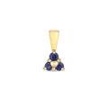 9K Yellow Gold Trefoil Sapphire Pendant