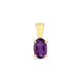 9K Yellow Gold Oval Amethyst Pendant