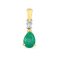 9K Yellow Gold Pear Emerald Pendant