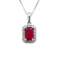 9K White Gold Ruby and Diamond Pendant