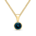 9K Yellow Gold Round Sapphire Pendant