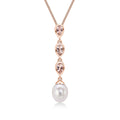 9K Rose Gold Morganite & Pearl Pendant