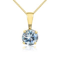 9K Yellow Gold 5mm Round Aquamarine Pendant