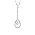 9K White Gold Cubic Zirconia Teardrop Pendant
