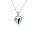 9K White Gold Plain Heart Locket