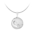 Sterling Silver Round Engraved Flower Locket