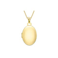 9K Yellow Gold Polished Oval Locket