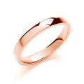 3mm Soft Court Shape Wedding Band 18ct Rose
