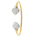9ct Yellow Gold CZ Set Torque Heart Baby Bangle