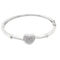 9K White Gold Babies Diamond Heart Bangle