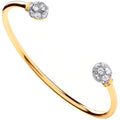 9K Yellow Gold Cubic Zirconia Torque Bangle